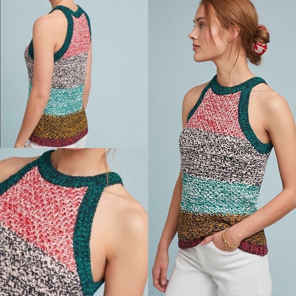 Anthropologie Multicolor Knit Tank Top